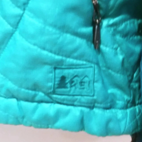 REI Mont Range Quilted Pimaloft Hooded Jacket Turquoise Mint - Picture 3 of 6
